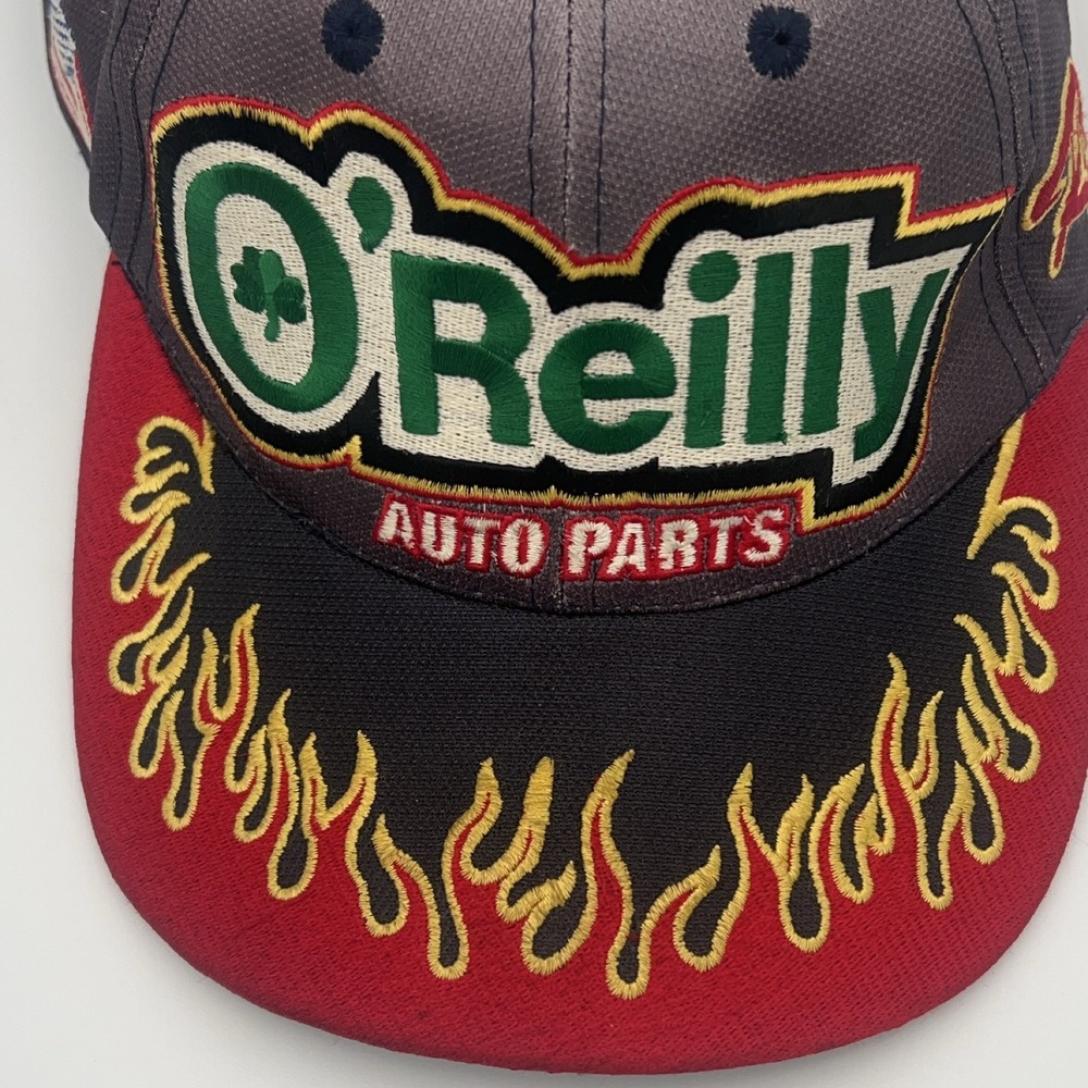 O'Reilly Auto Parts Racing Baseball Cap Adjustable Embroidered Flames American - Picture 7 of 7